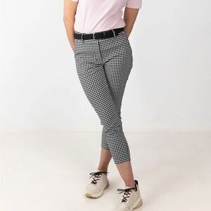 Sabrina Lauren Pants - black/white gingham plaid capri length